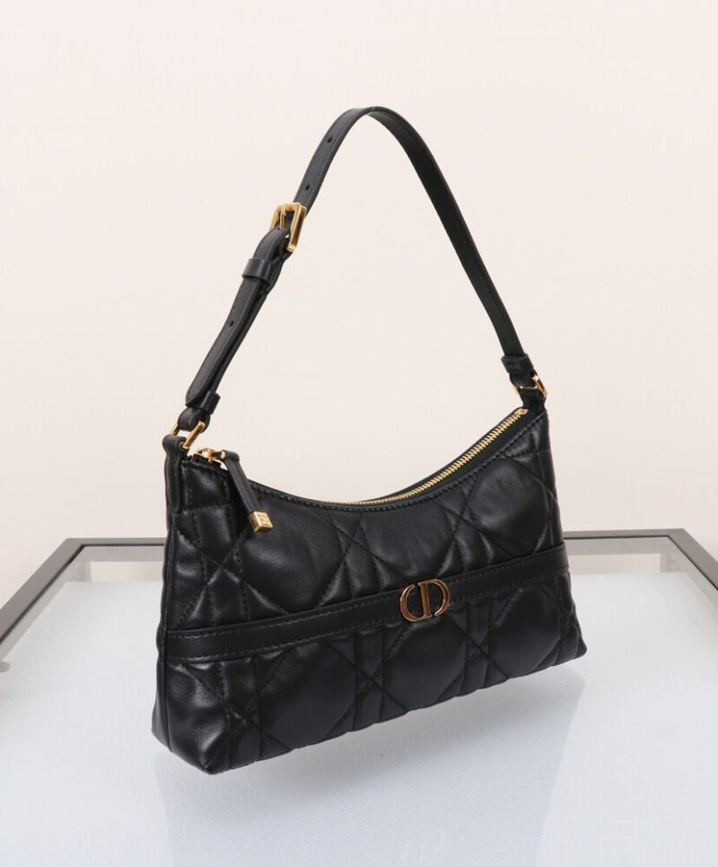 Christian Dior Miss Caro Mini Hobo Shoulder Bag Black